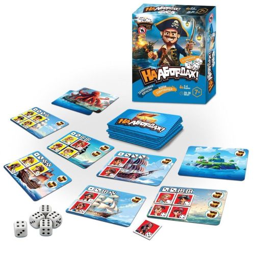 Игра карточная пиратская с кубиками На абордаж!