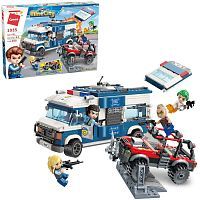 Конструктор Qman серия MineCity Полицейский автозак отражает атаку 608 деталей