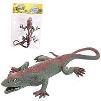 Фигурка Abtoys Юный натуралист Рептилии Ящерица (темно-зеленая с бордовыми вставками), термопластичная резина