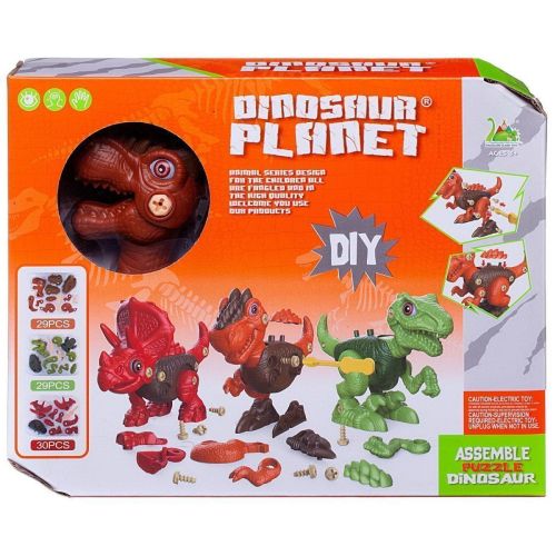 Конструктор Junfa Динозаврик 20,5х15 см с отверткой коричневый WZ-13909 фото 10