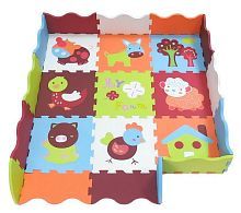 Коврик-пазл ЯиГрушка Ферма фигурный с бортиками 9 деталей