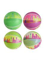 Мяч детский флуоресцентный Moby Kids Город, ПВХ, 22 см., 60 г., в ассорт.