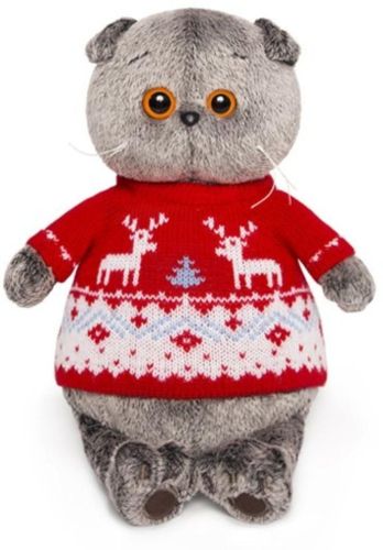 Басик в свитере с оленями 19 см