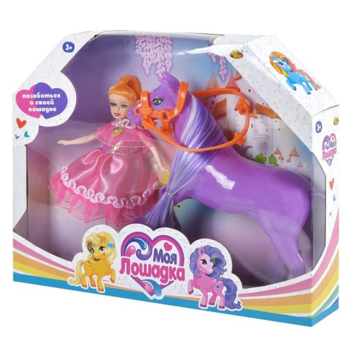 Игровой набор ABtoys Моя лошадка Куколка и фиолетовая лошадка фото 9