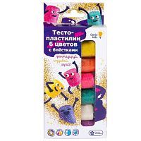 Набор для детской лепки «Тесто-пластилин 6 цветов с блёстками»