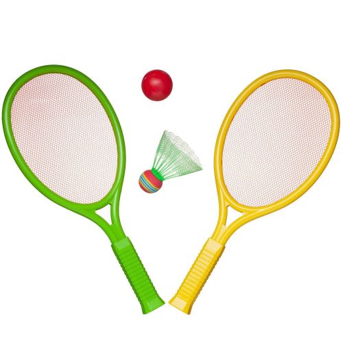 Спортивная игра ABtoys Бадминтон и теннис 2в1 в комплекте 2 ракетки, мяч и воланчик фото 2