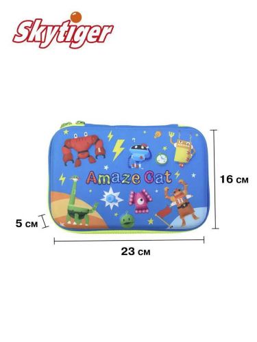 Пенал 3D SKYTIGER Роботы с наполнением 28 предметов фото 2