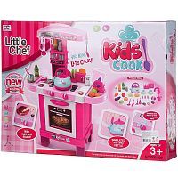 Игровой набор Junfa Кухня многофункциональная, розовая