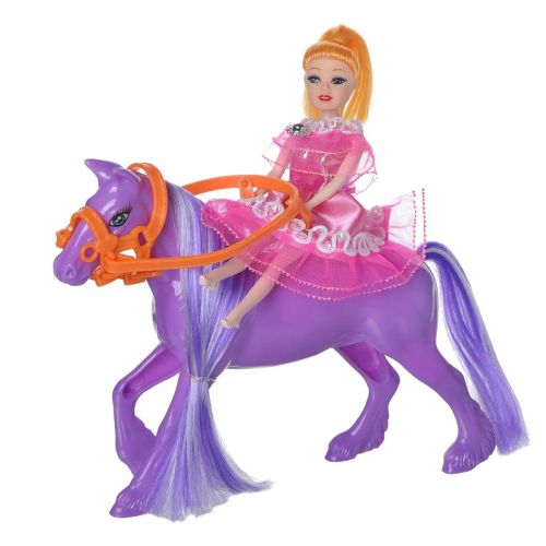 Игровой набор ABtoys Моя лошадка Куколка и фиолетовая лошадка фото 6