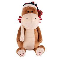 Мягкая игрушка Дракон Фрэнк в шапочке и шарфике, 20 см