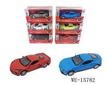 Машинка металлическая Abtoys АвтоСити 1:36 Спортивная-2 инерционная с открывающими передними дверцами 6 видов свет звук