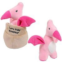 Мягкая игрушка ABtoys Dino Baby Динозаврик розовый в яйце, 19см