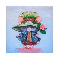 Мозаика из пайеток на холсте "МЫШКА"