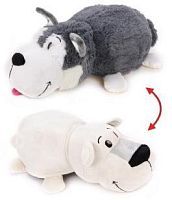 Мягкая игрушка Вывернушка 40 см 2в1 Хаски-Полярный медведь