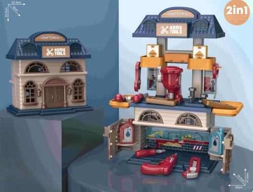 Игровой набор Junfa Дом-трансформер Мастерская фото 3