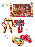 Трансформер-робот, набор 2 шт., 17см и 19см, свет, звук, эл.пит.LR44*2шт. вх.в комплект, в ассортименте