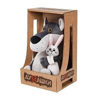 Мягкая Игрушка ДуRашки волк с Зайцем 25 см в коробке