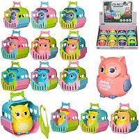 Игрушка заводная Junfa Нажми и поедет Сова в домике, 9,5х10,5х10 см