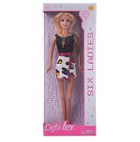 Кукла Defa Lucy Модная подружка в платье (черный верх, белая юбка с абстрактным принтом) 29 см