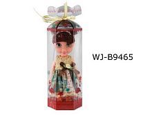 Кукла ABtoys Emily мини в прозрачной коробочке (темные волосы, двухцветное платье), 16,5см