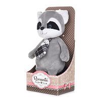 Мягкая Игрушка Романтичный Енотик в Клетчатом Галстучке, 25 см