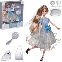 Кукла ABtoys "Рождественский бал" с диадемой, котенком, светлые волосы 30см