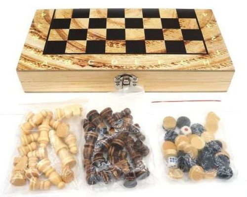 ни 3в1 шахматы, шашки, нарды, поле 29,5х29,5см НИ 3в1 Шахматы, шашки, нарды, поле 29,5х29,5см