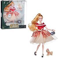 Кукла Junfa Atinil Яркое настроение (в платье с кремовой юбкой) в наборе с собачкой и клатчем 28см