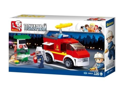 Конструктор Sluban Полиция Пожар на автозаправке, 136 деталей фото 2