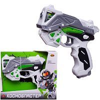 Бластер ABtoys Космобластер на батарейках, в коробке 19х5х16 см, бело-серо-зеленый