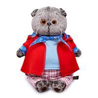 Басик в красной куртке и брюках в клетку 22 см