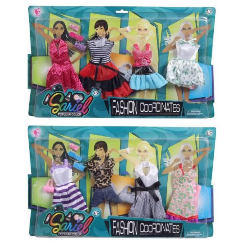 Одежда и аксессуары для куклы высотой 29 см 2 шт в ассортименте (4 наряда, обувь, 2 сумочки) фото 2