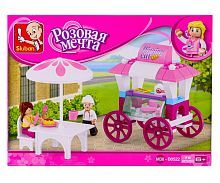 Конструктор SLUBAN Розовая мечта Кафе на колесах, 78 деталей