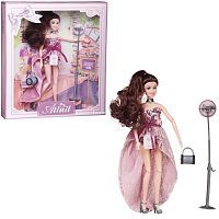 Кукла Junfa Atinil Звезда эстрады (в коротком платье с пайетками и шлейфом) в наборе с аксессуарами 28см