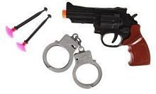 Игр.набор Полиция, револьвер, стрелы с присосками 2шт., наручники, пакет
