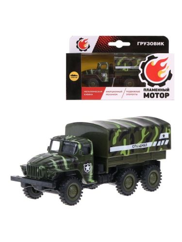 грузовик военный 12,5х4х4,7 см pull back пламенный мотор 870834 фото 2 Грузовик военный 12,5х4х4,7 см pull back Пламенный мотор 870834 фото 2