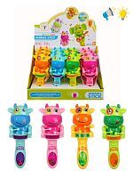 Буренка-барабанщик на палочке, свет, звук, бат. AAA*2шт. в компл. не вх., в ассорт.,  дисплей