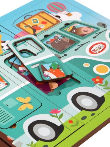 Пазл-вкладыш многослойный Mapacha Путешествие на автобусе 962217 фото 6