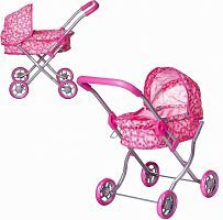 Коляска для куклы ABtoys Цветы прогулочная розовая 58х33х55 см