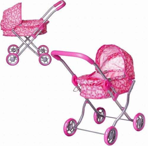 коляска для куклы abtoys цветы прогулочная розовая 58х33х55 см Коляска для куклы ABtoys Цветы прогулочная розовая 58х33х55 см