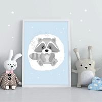 Интерьерный дизайнерский постер "Енотик-обормотик" (размер А4)