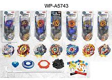 Настольная игра Junfa Волчок Battle blade с пусковым устройством, 7 видов, в коробке 9,5х22см