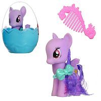 Пони Junfa фиолетовая с расческой в яйце (с бантиком)