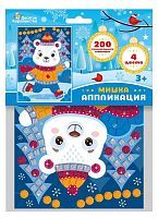Набор для творчества. Аппликация Мишка (4 цв., 200 эл.)