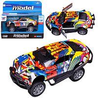 Машинка Junfa Джип граффити1:32 металлический с открывающимися дверцами инерционный, модель 2 (желто-сине-красно-белый)