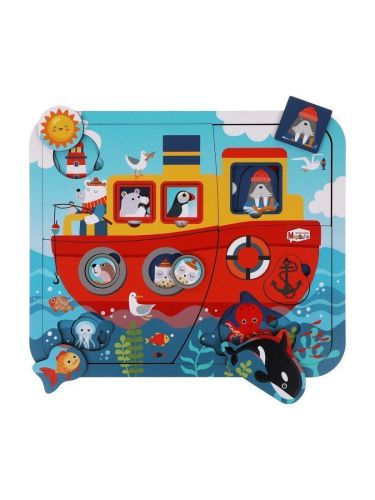 Пазл-вкладыш многослойный Mapacha Корабль 962223 фото 2