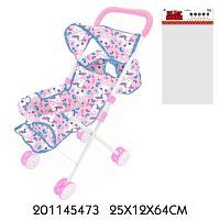 Коляска прогулочная Зайка двухместная с крышей, металл., пакет