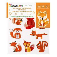 Maxi Art Набор алмазной вышивки стикеры Лисички и белочки ( MT-KN0247-3) 20х20 см