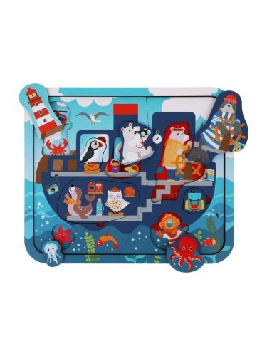 Пазл-вкладыш многослойный Mapacha Корабль 962223 фото 4