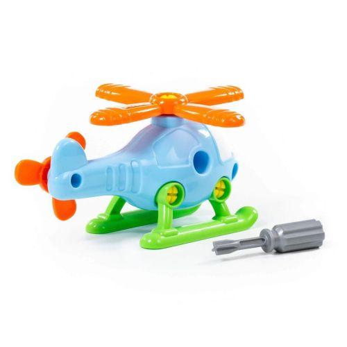 Конструктор транспорт Вертолёт (16 элементов) (в сеточке) фото 3